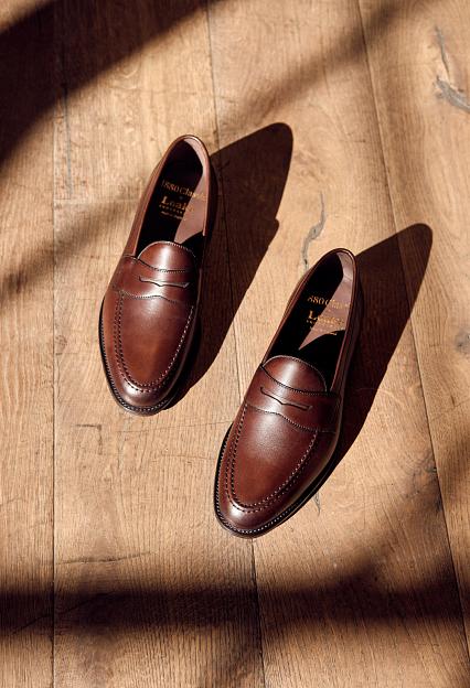 LOAKE Hornbeam Calf Saddle Loafer Walnut